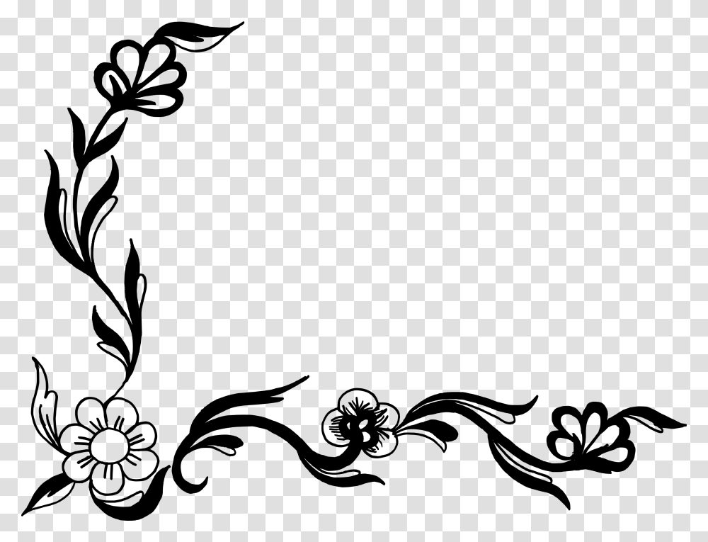 Floral Corner Vector, Floral Design, Pattern Transparent Png