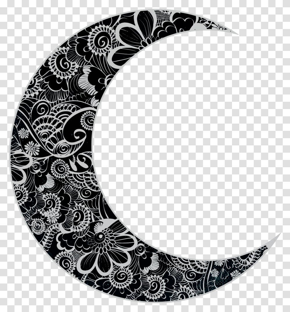 Floral Crescent Moon Crescent Moon With Design, Rug, Floral Design Transparent Png