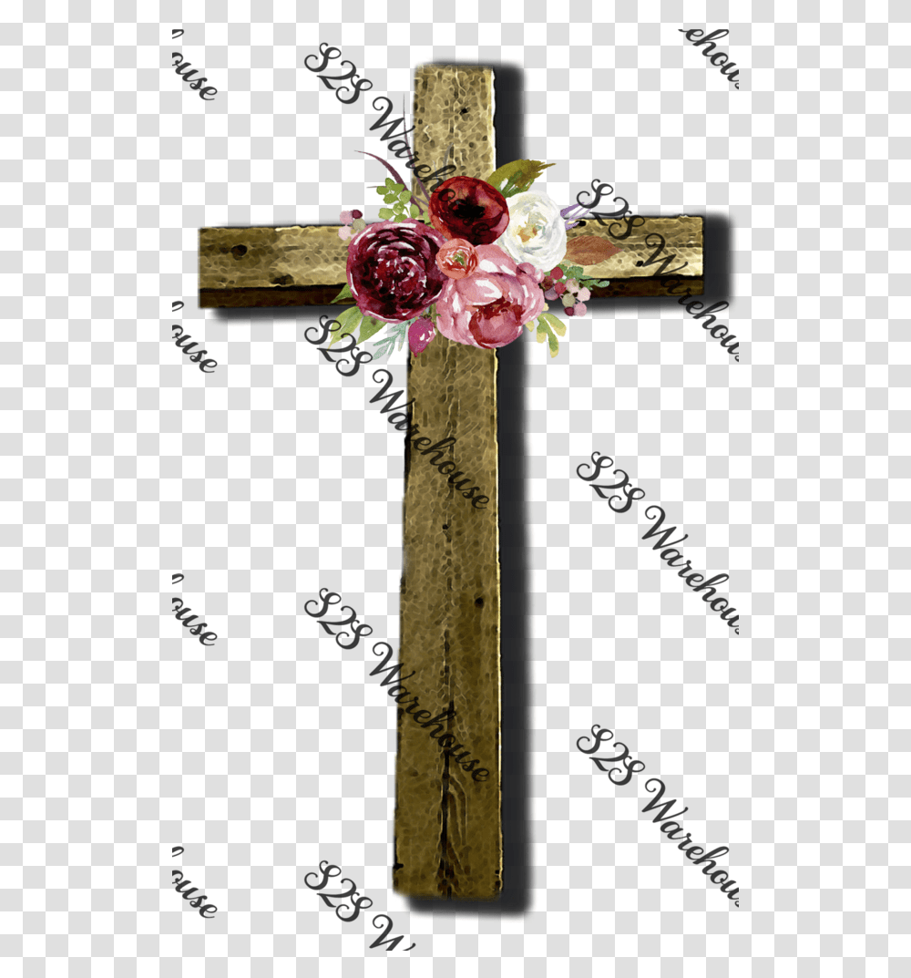 Floral Cross Garden Roses, Plant, Crucifix, Flower Transparent Png