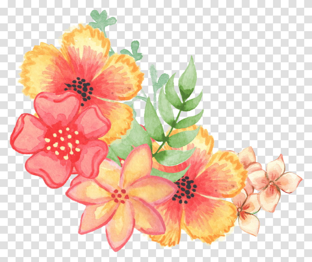 Floral Decoration Embellishment Watercolor Flowers Public Domain Watercolor Flowers, Plant, Blossom, Floral Design, Pattern Transparent Png