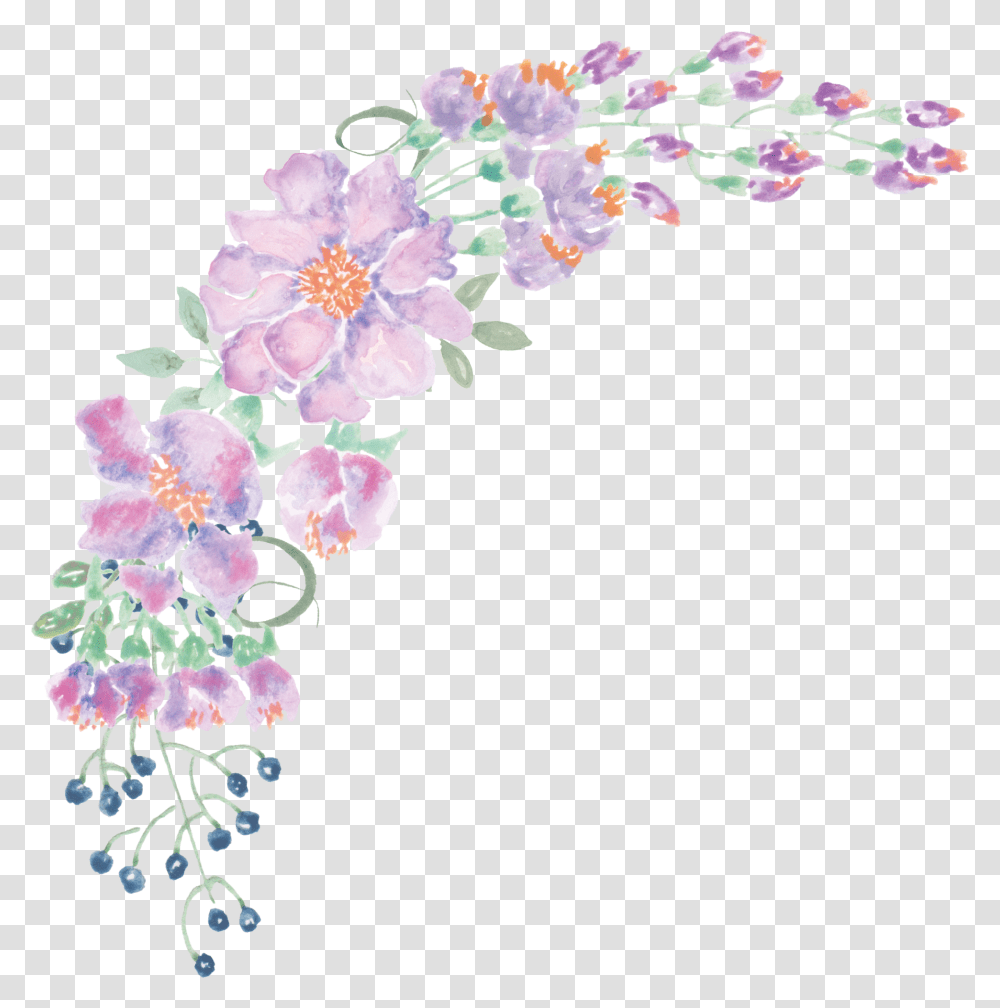 Floral Design Watercolour Flowers Hd Watercolour Flower, Pattern, Plant Transparent Png