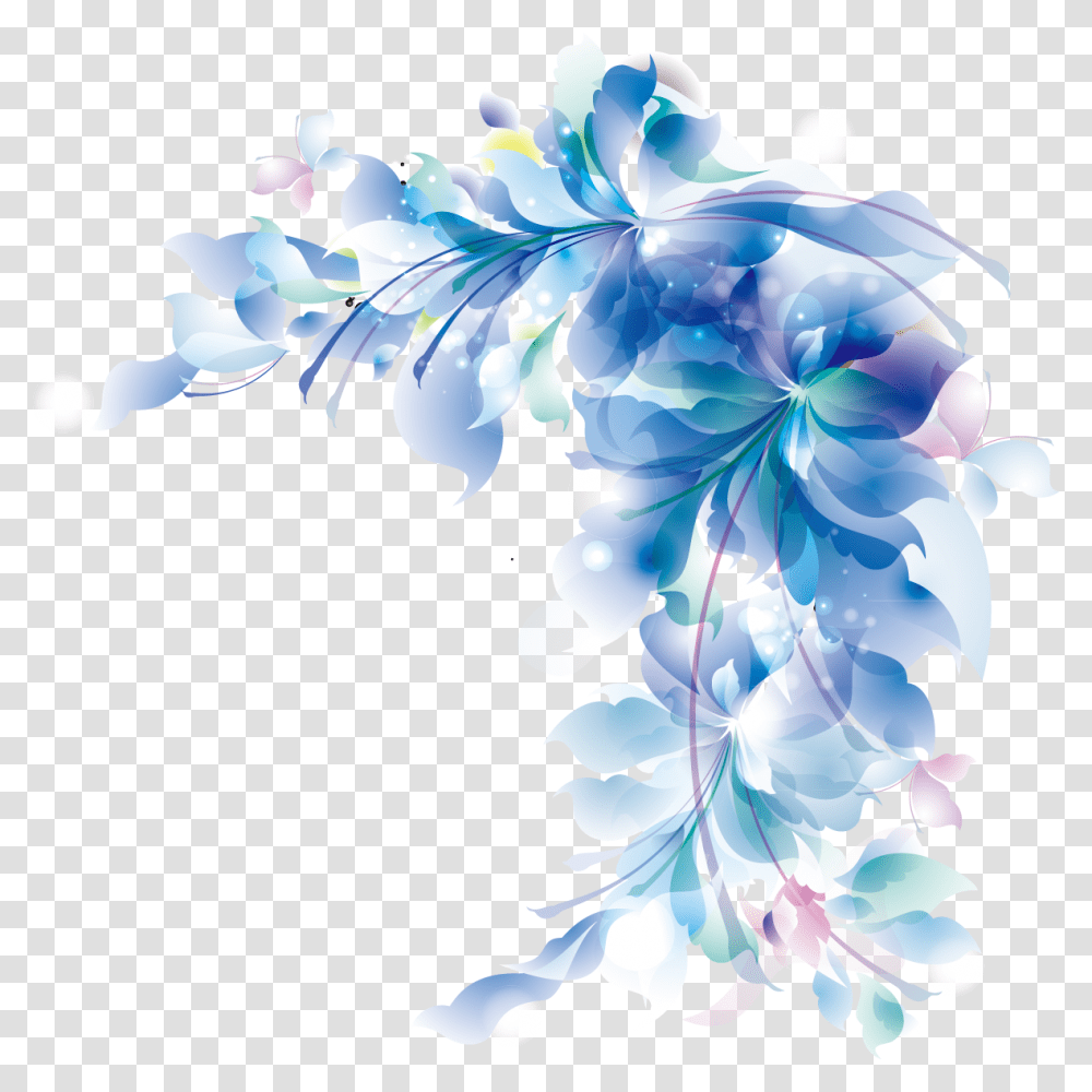 Floral Design Wild Iris Ridge Flower Blue Blue Flower Border, Pattern Transparent Png