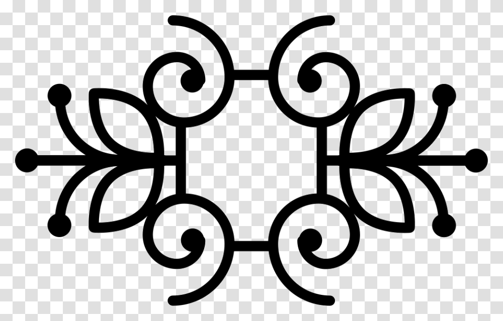 Floral Design With Butterflies And Vines Mirror Effect Design, Stencil, Pattern Transparent Png