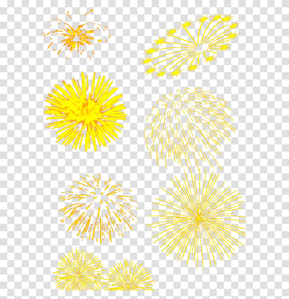 Floral Design Yellow Pattern Fireworks Set Fogos De Artificio, Nature, Outdoors, Night Transparent Png