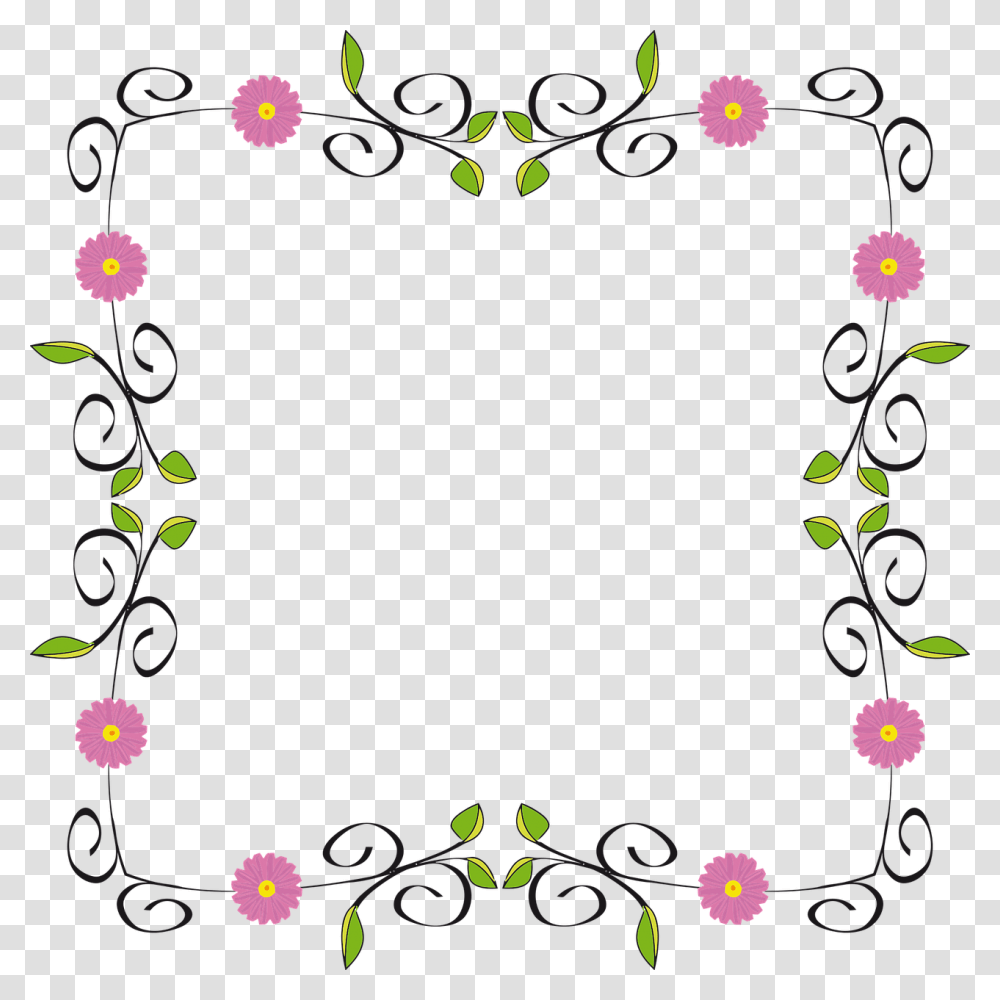 Floral Flower Flourish Border Image Clip Art Border Flowers, Green, Floral Design, Pattern Transparent Png