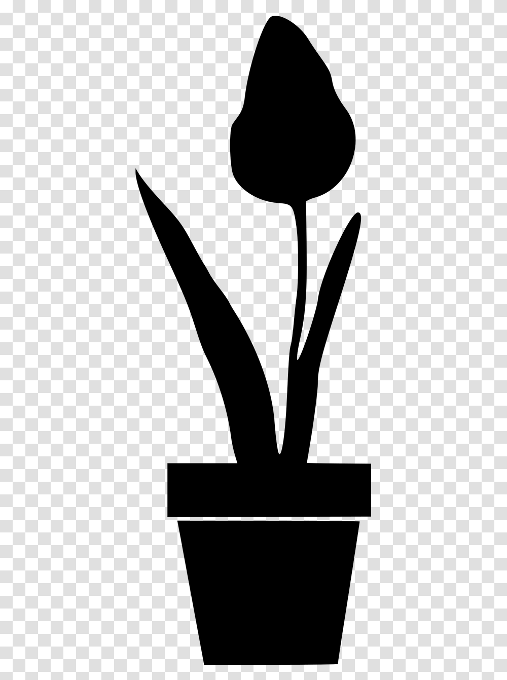 Floral Flower Flowery Free Photo Potted Plant Silhouette, Gray, World Of Warcraft Transparent Png