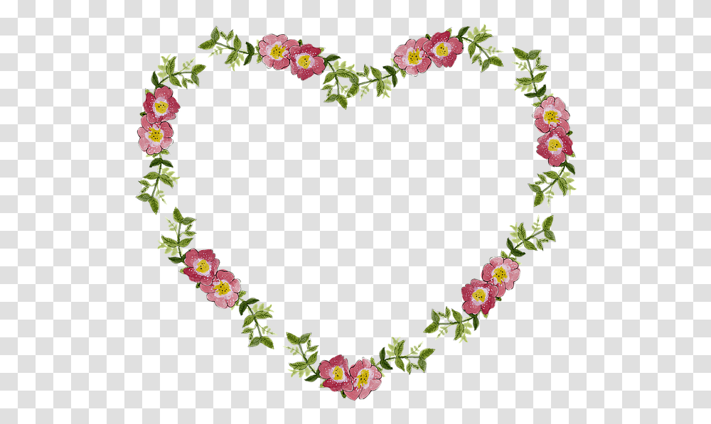Floral Flower Frame Heart Decorative Scrapbooking Heart Of Flowers, Wreath, Floral Design, Pattern Transparent Png