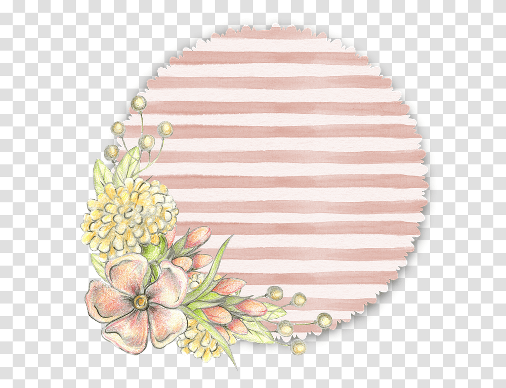 Floral Flower Pink Tag Soft Pastel Stripe Blue Floral Tags, Pattern, Rug, Floral Design Transparent Png