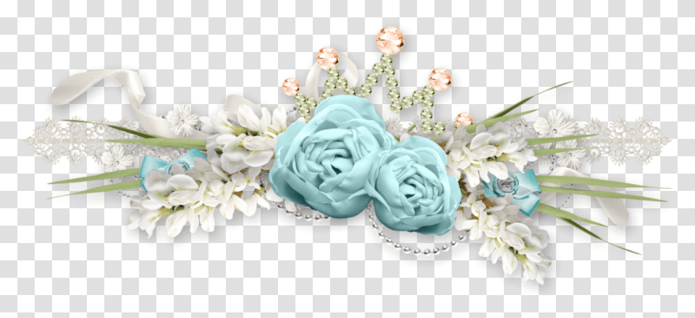 Floral Flowers Decoration Ornament Romance March Wedding Blue Flower Clipart, Accessories, Accessory, Jewelry, Tiara Transparent Png