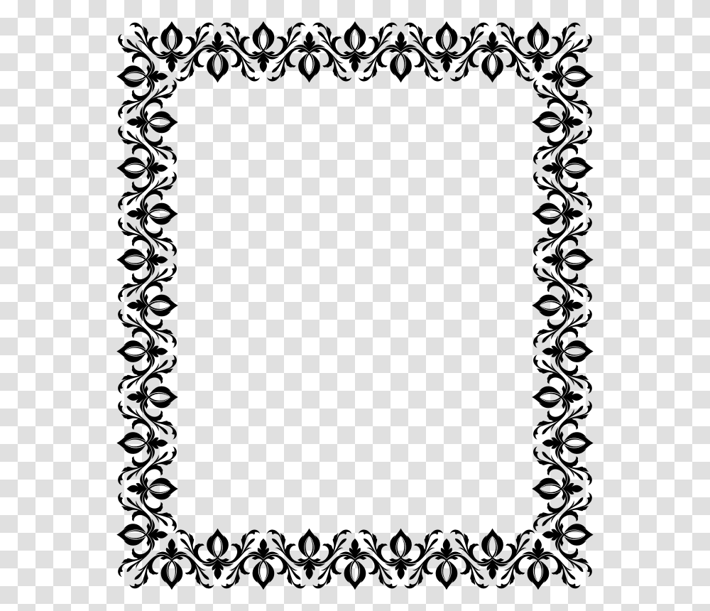 Floral Frame Clip Art Border Black And White, Gray, World Of Warcraft Transparent Png