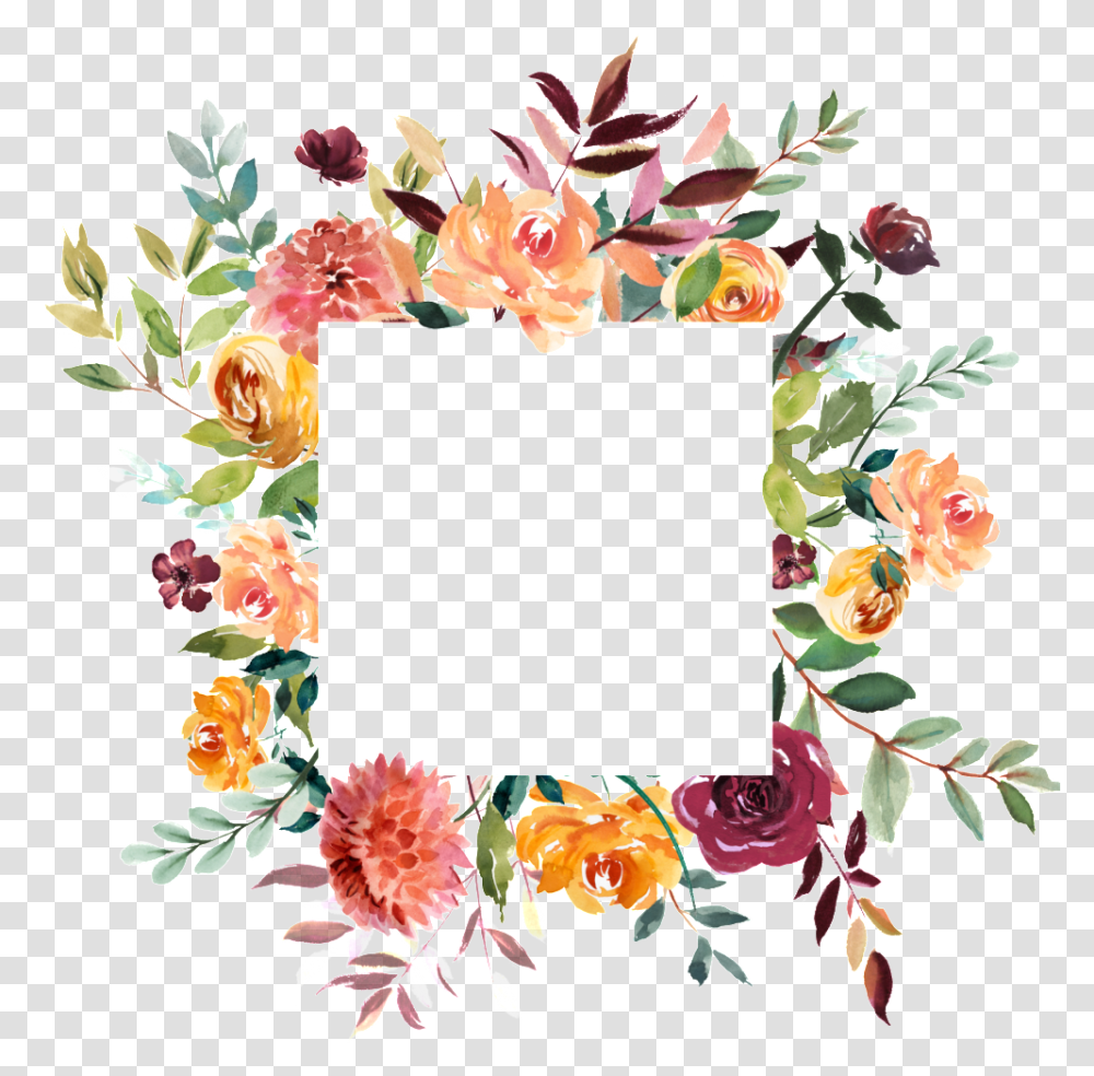 Floral Frame, Flower, Wreath Transparent Png