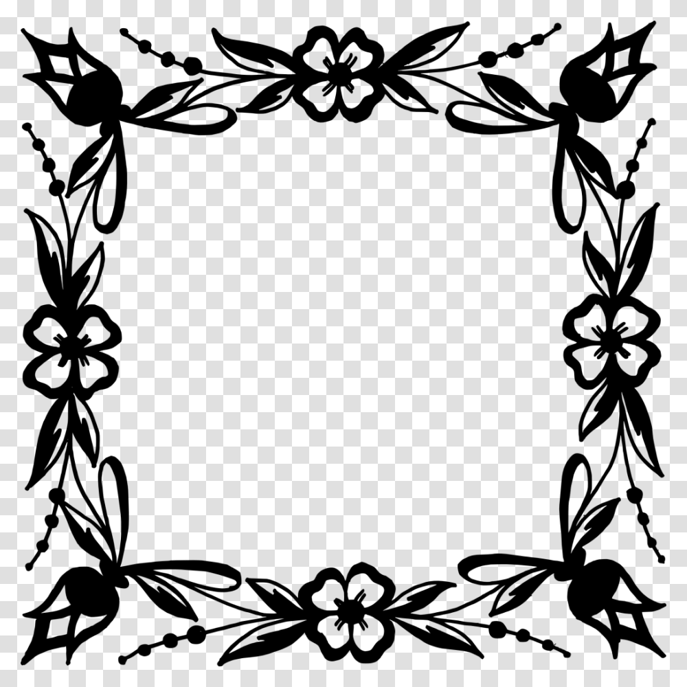 Floral Frame, Flower, Gray, World Of Warcraft Transparent Png