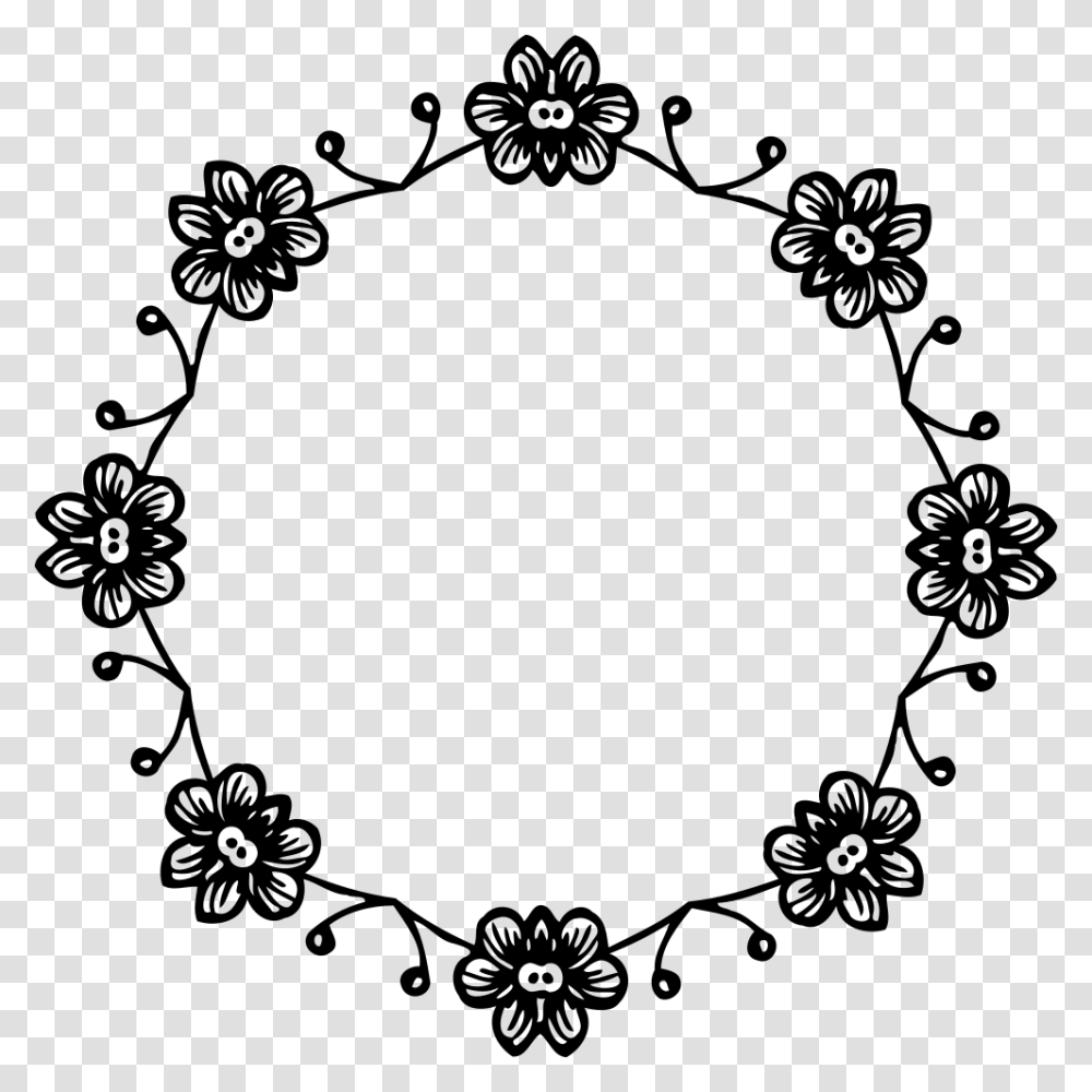 Floral Frame, Flower, Gray, World Of Warcraft Transparent Png