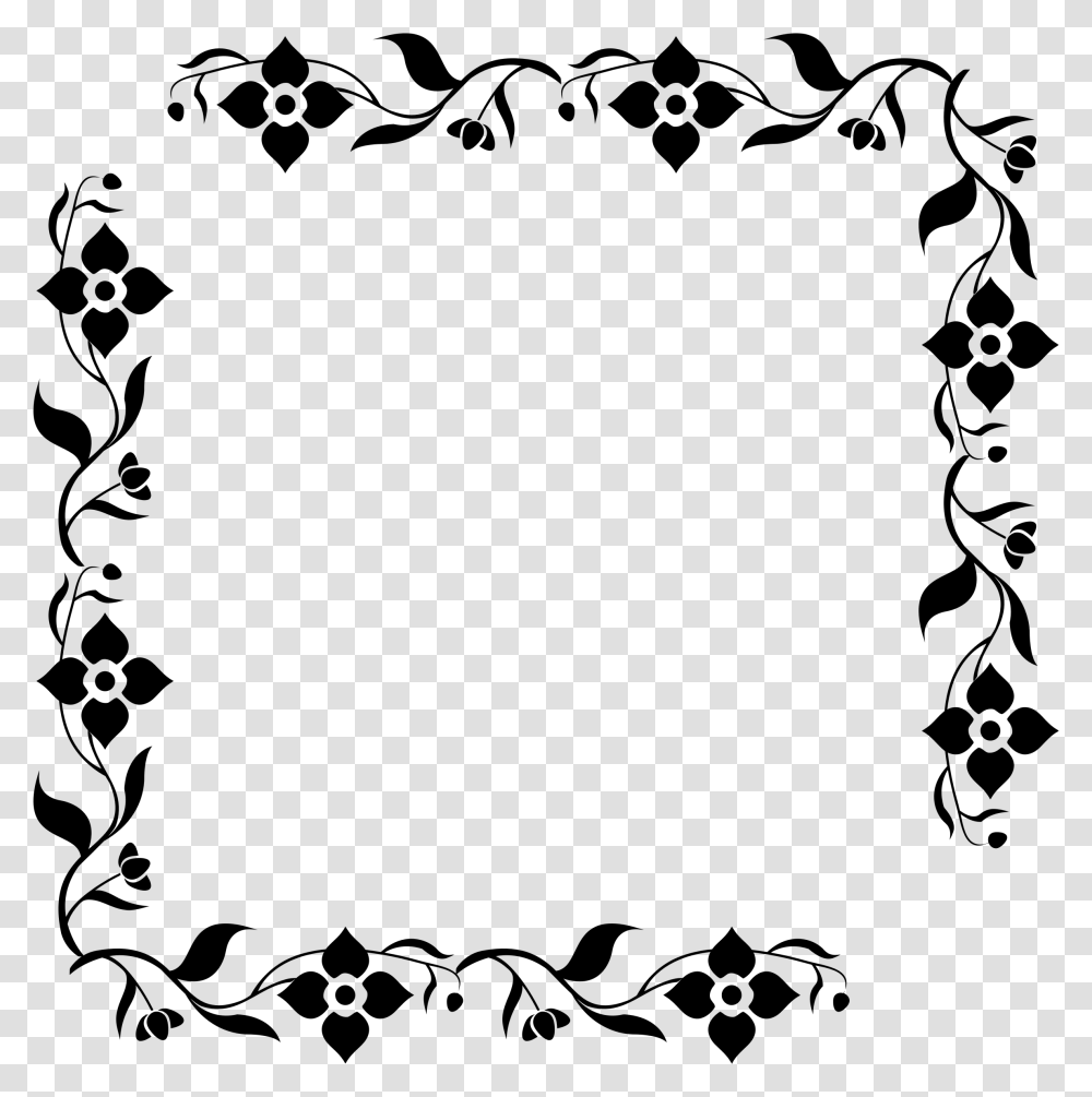 Floral Frame, Flower, Gray, World Of Warcraft Transparent Png