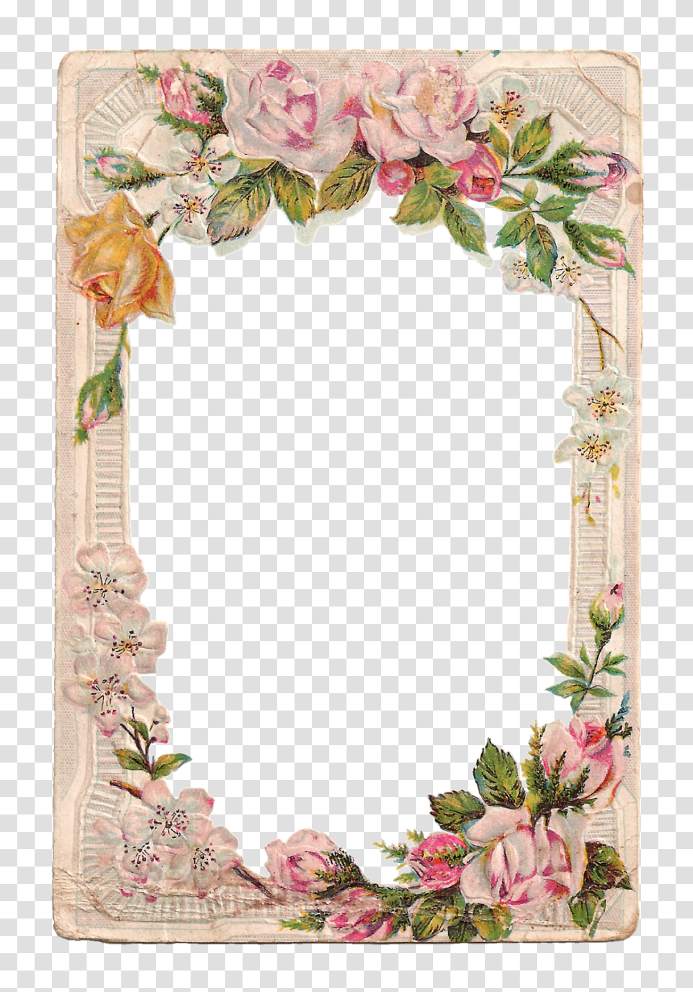 Floral Frame, Flower, Mirror, Painting Transparent Png