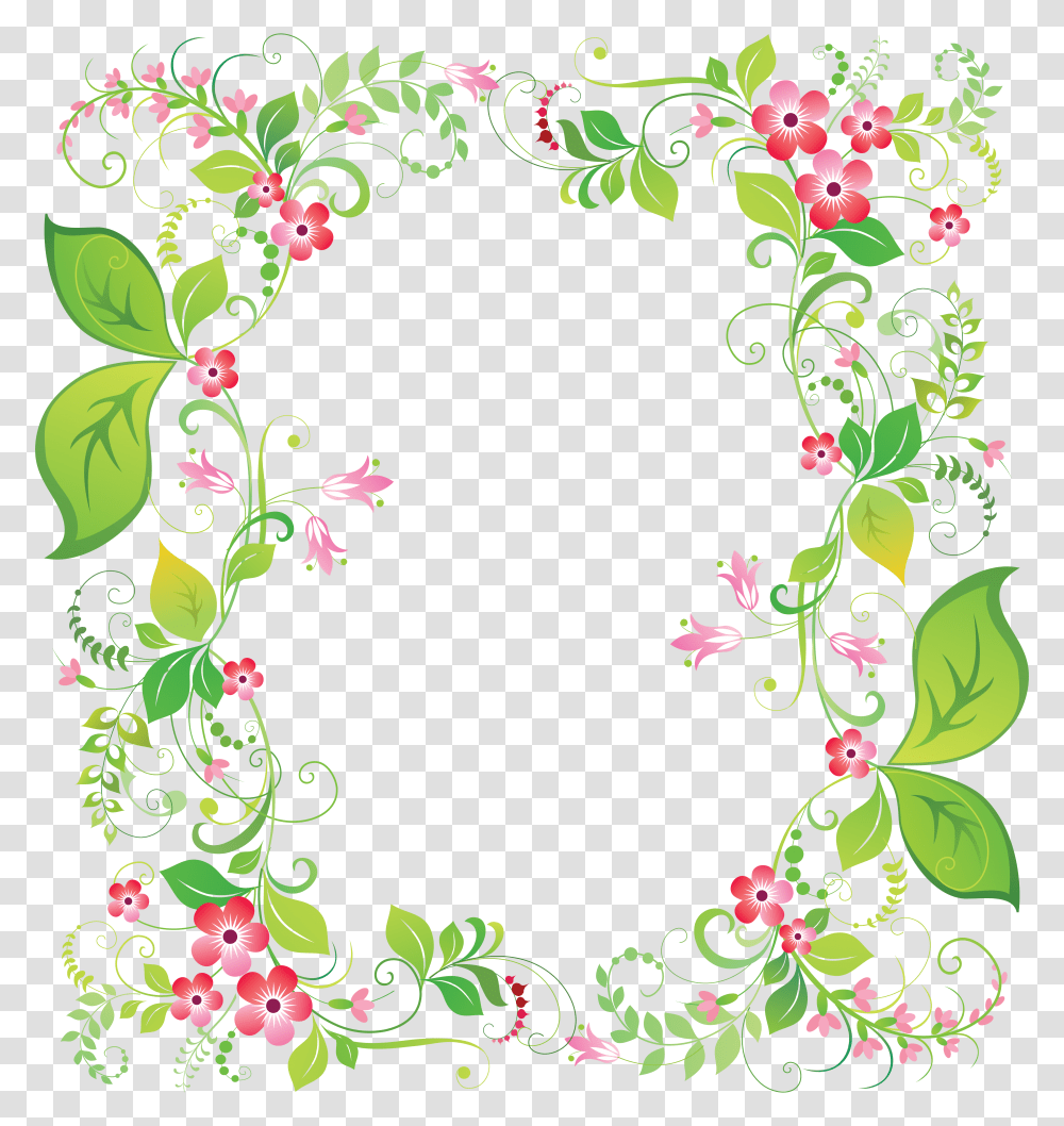 Floral Frame, Flower, Number Transparent Png