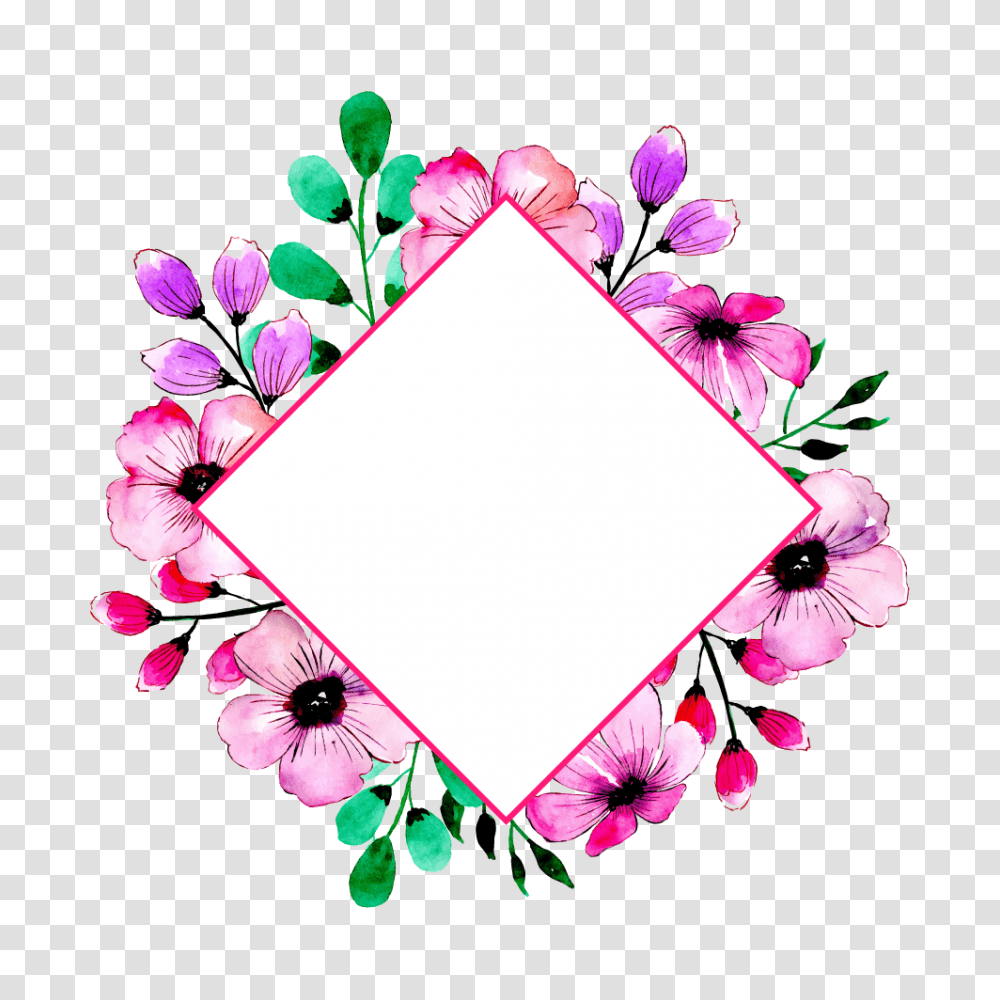 Floral Frame, Flower, Plant, Blossom, Petal Transparent Png