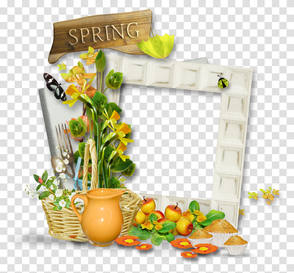 Floral Frame, Flower, Plant, Fruit, Food Transparent Png