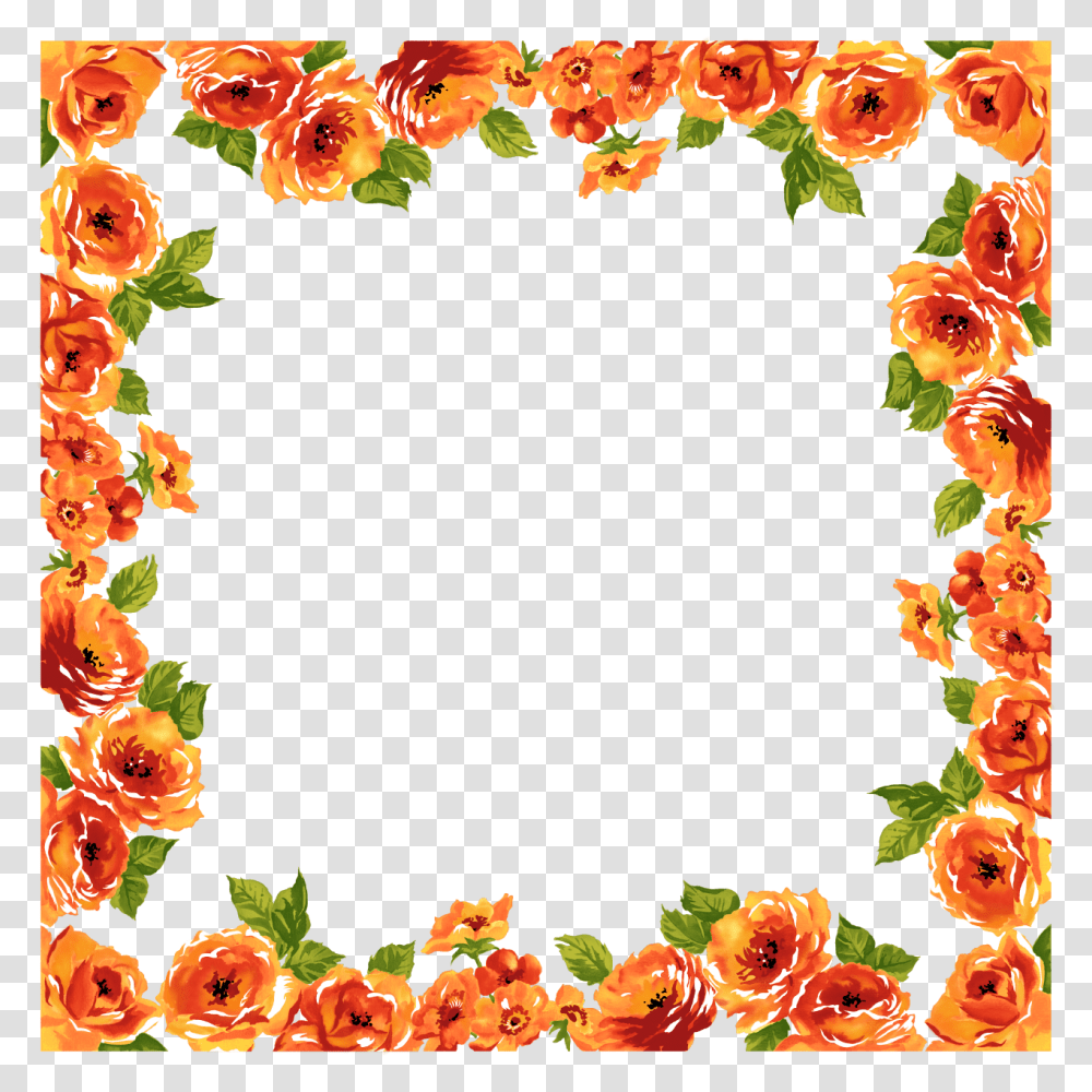 Floral Frame, Flower, Alphabet, Number Transparent Png