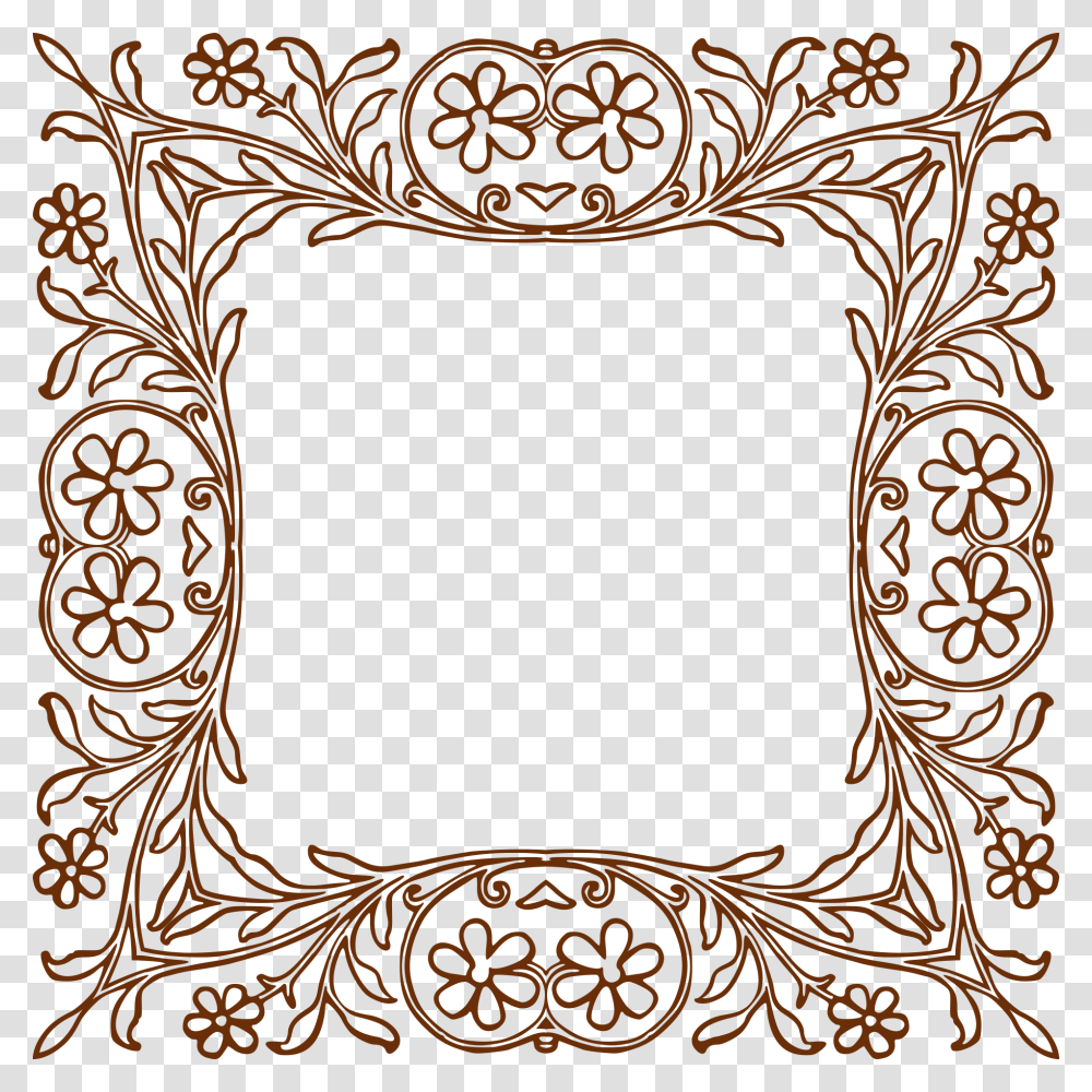 Floral Frame, Flower, Building, Pillow Transparent Png