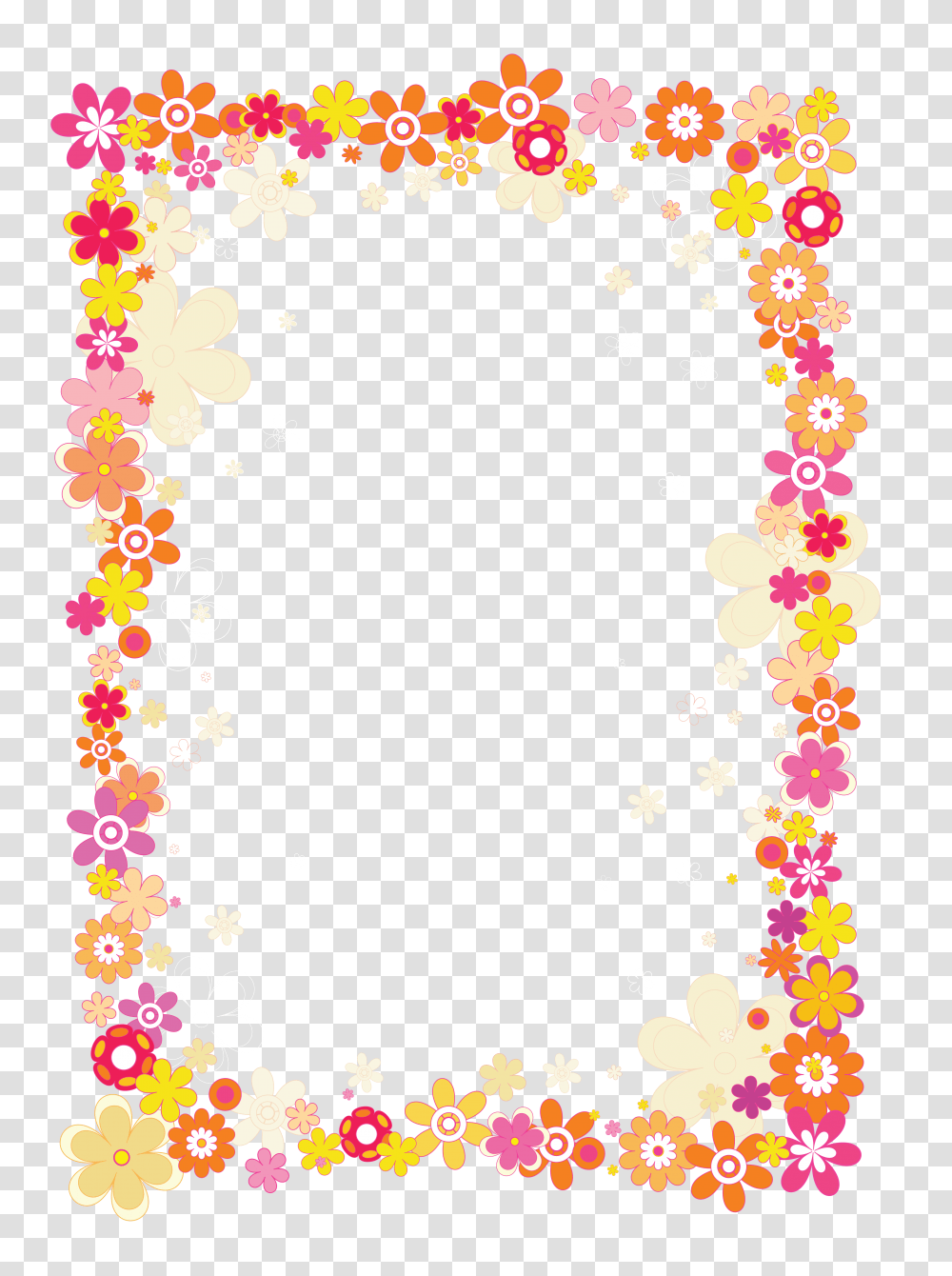 Floral Frame, Flower, Number Transparent Png