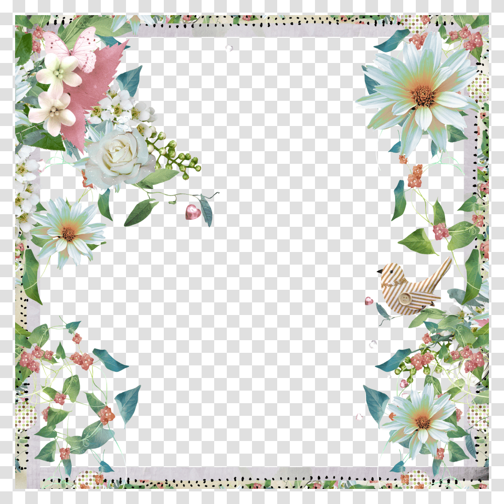 Floral Frame, Flower Transparent Png