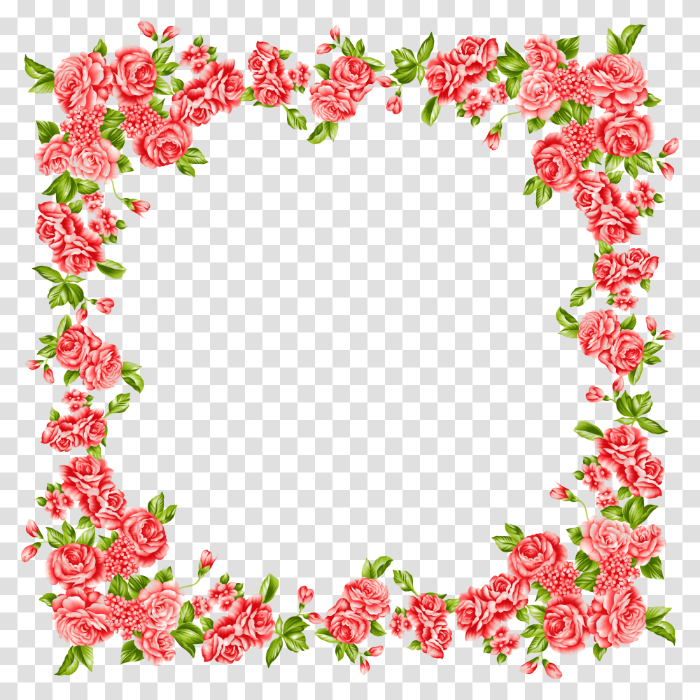 Floral Frame, Flower Transparent Png