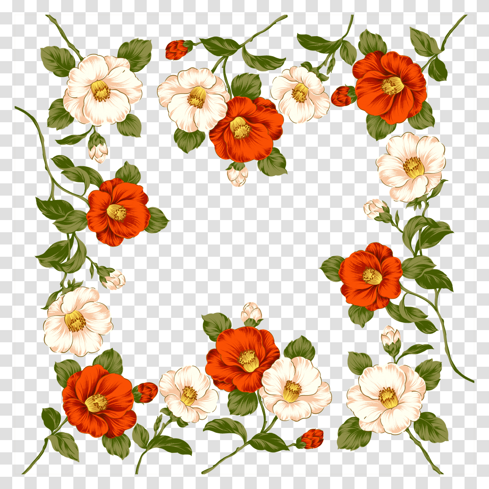 Floral Frame, Flower Transparent Png