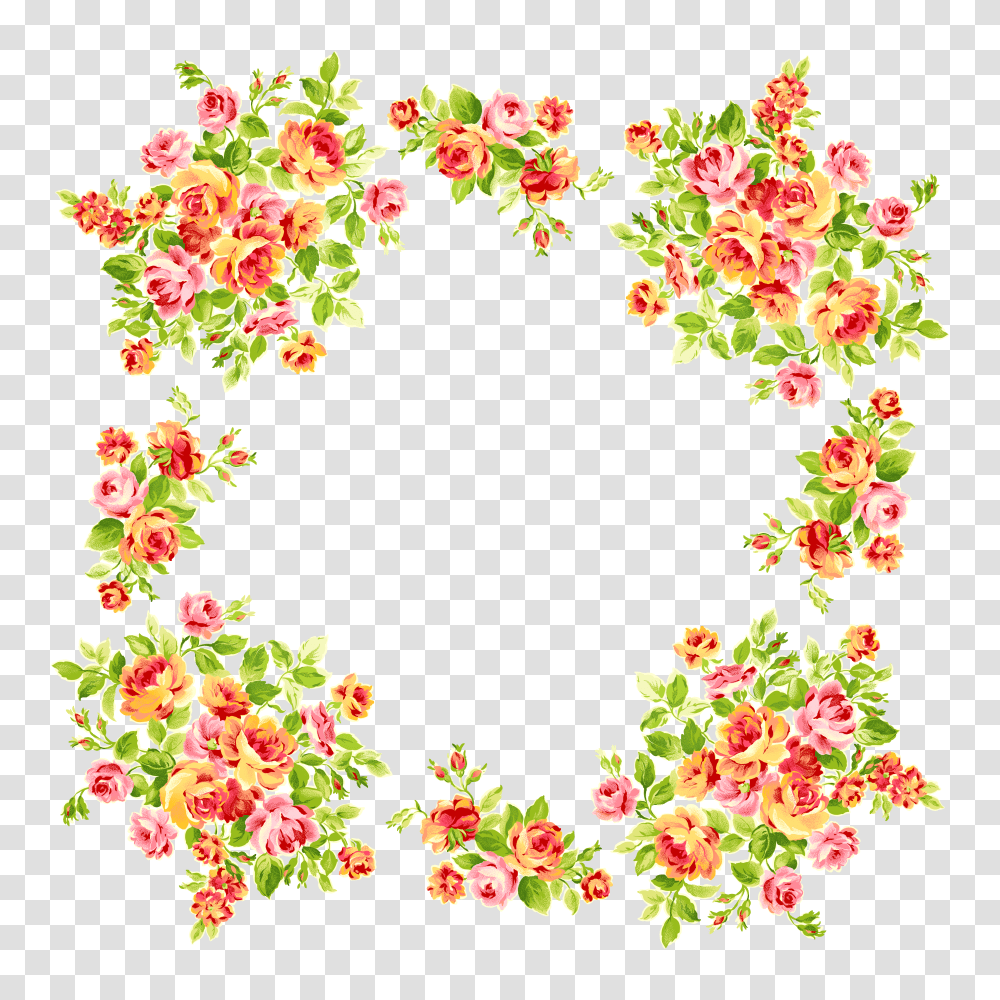 Floral Frame, Flower Transparent Png