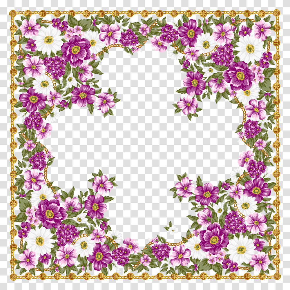 Floral Frame, Flower Transparent Png