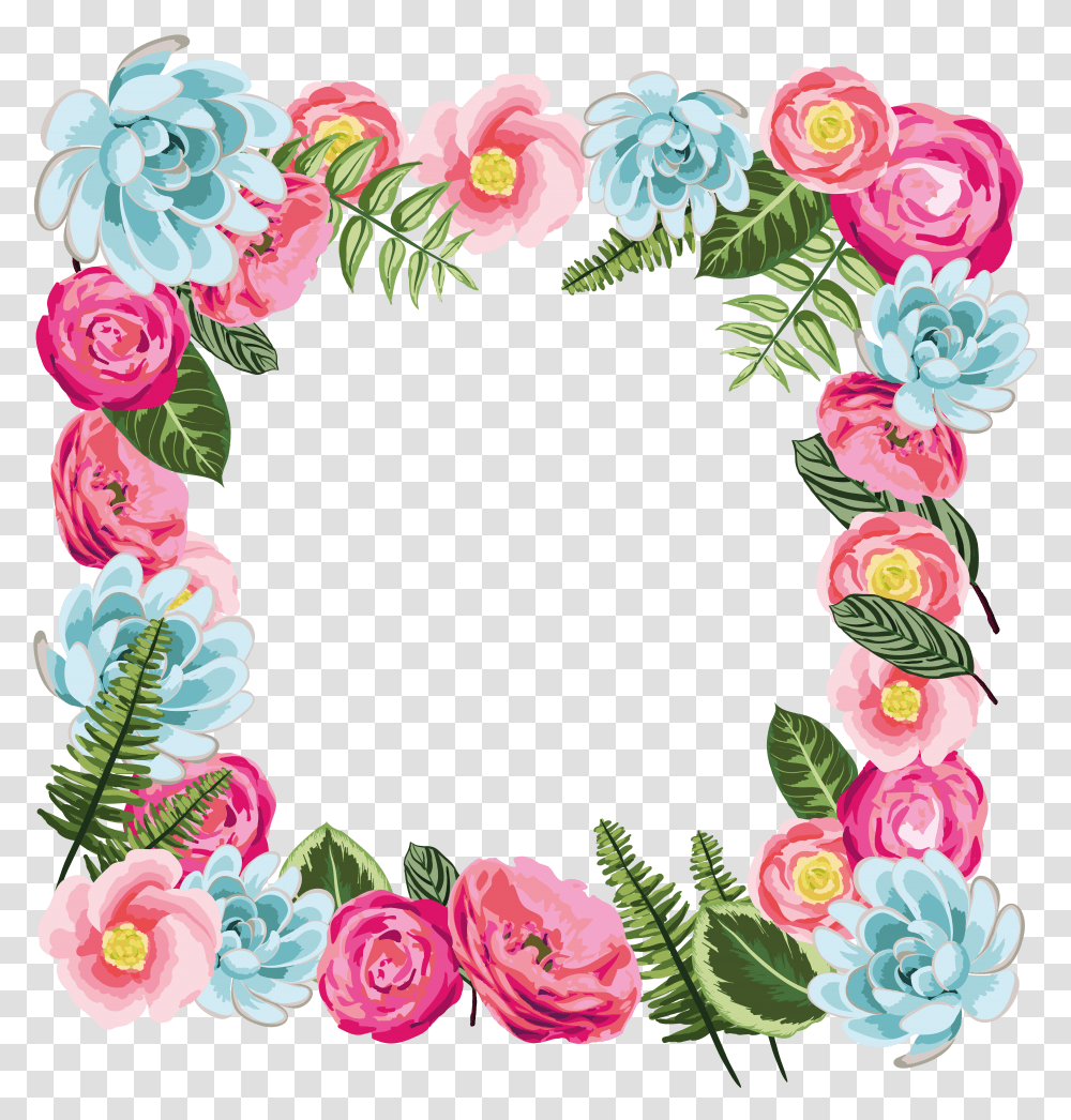 Floral Frame, Flower Transparent Png