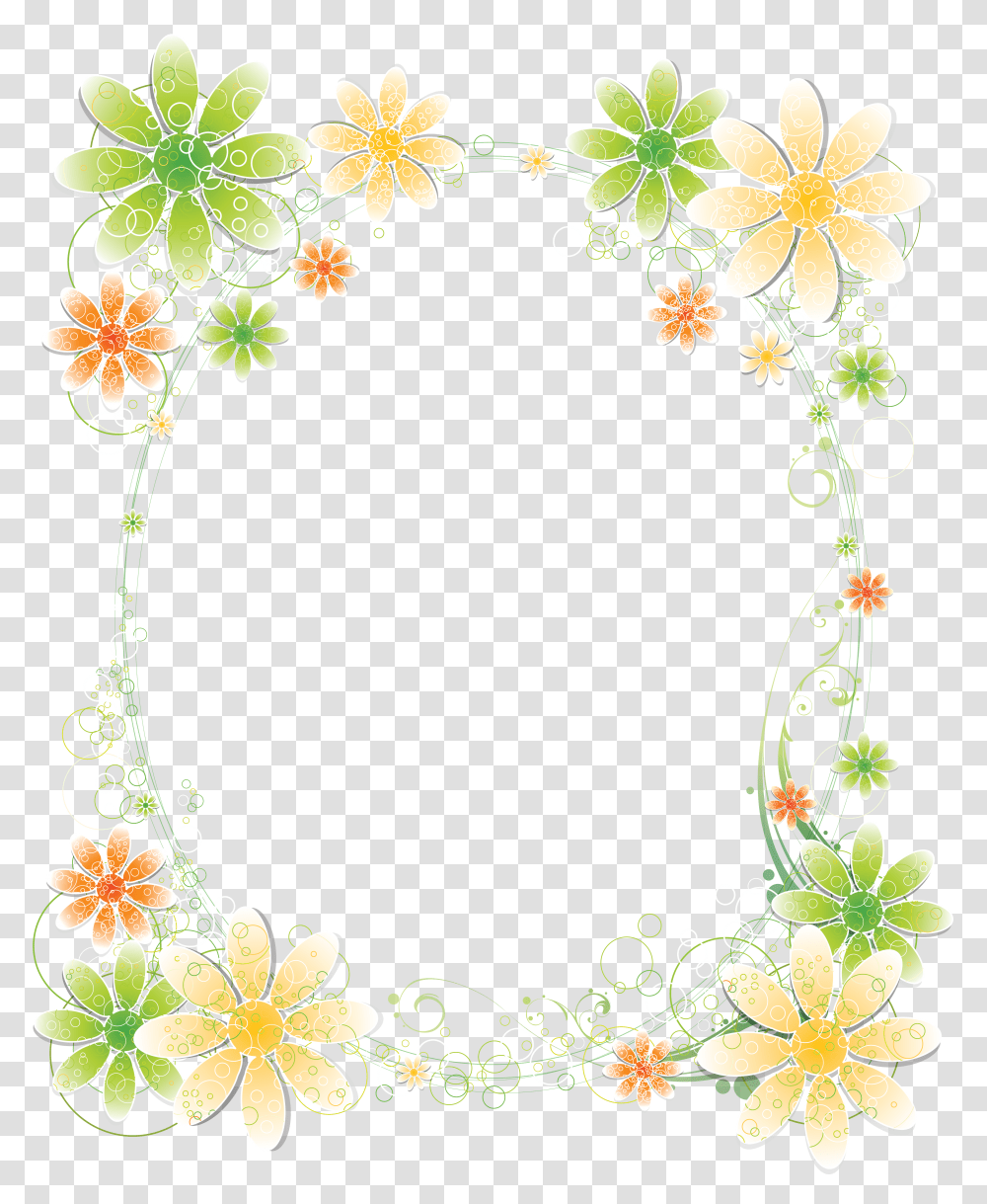 Floral Frame, Flower Transparent Png