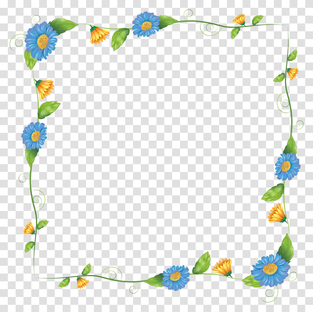 Floral Frame, Flower Transparent Png