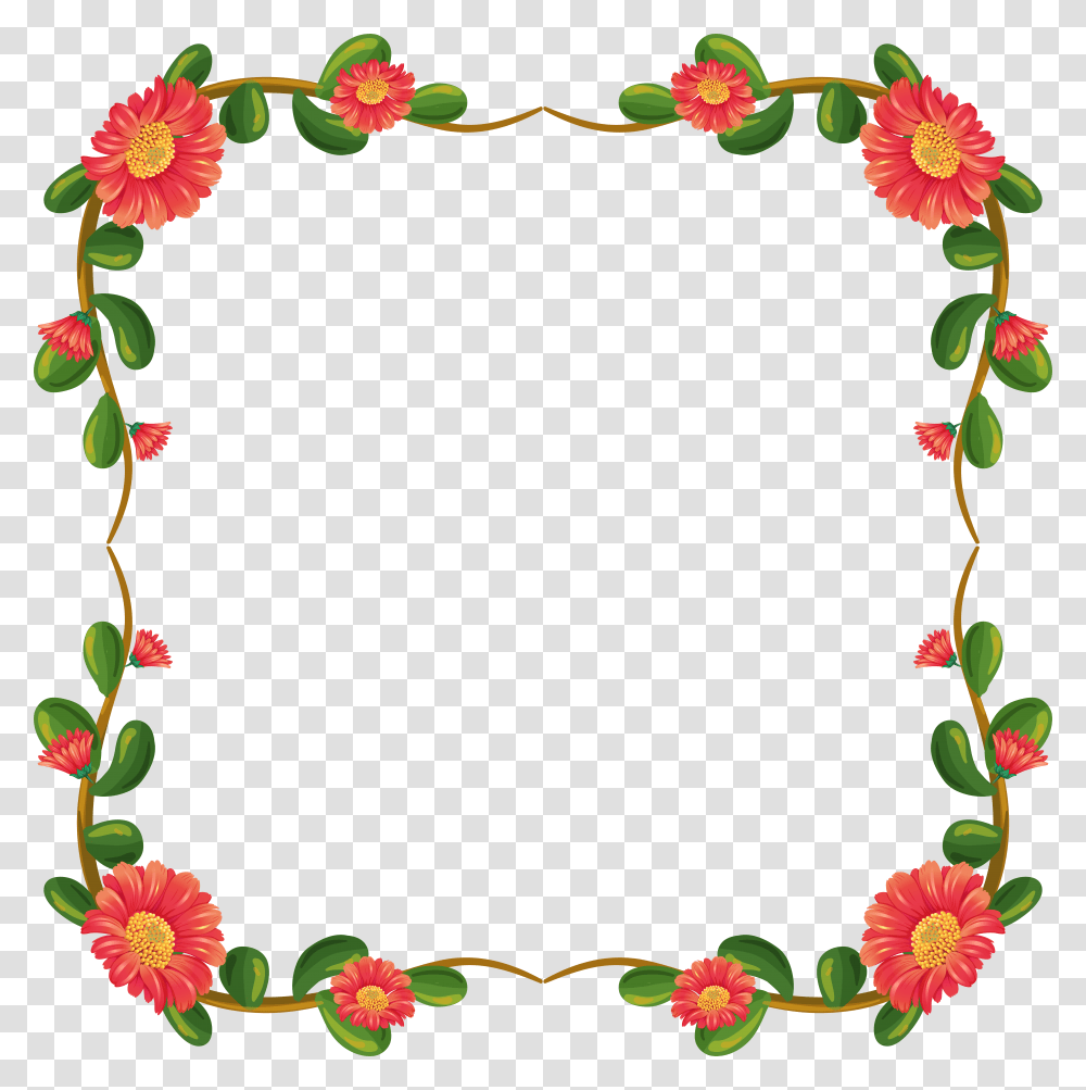 Floral Frame, Flower Transparent Png