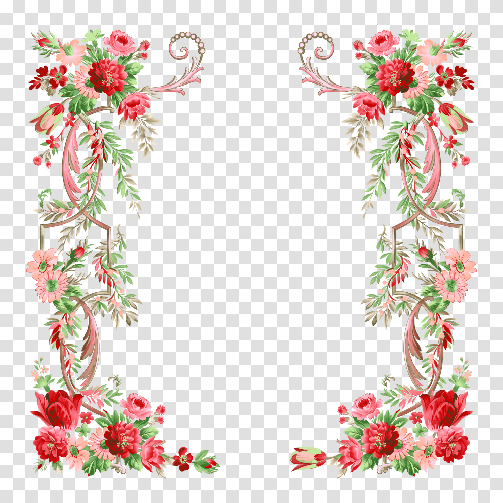 Floral Frame, Flower Transparent Png