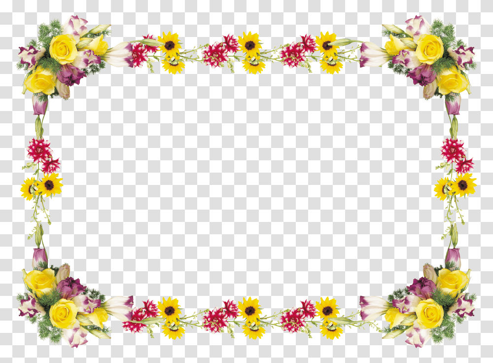 Floral Frame, Flower Transparent Png