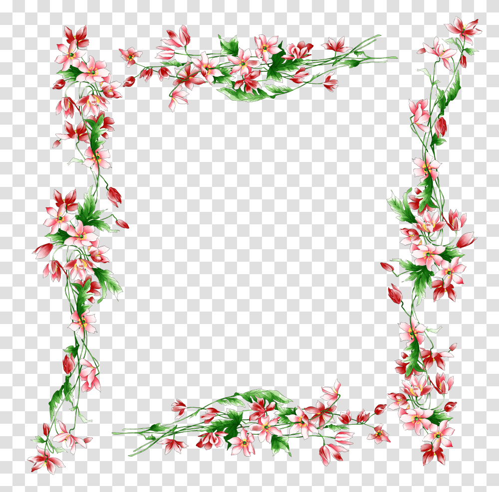 Floral Frame, Flower Transparent Png