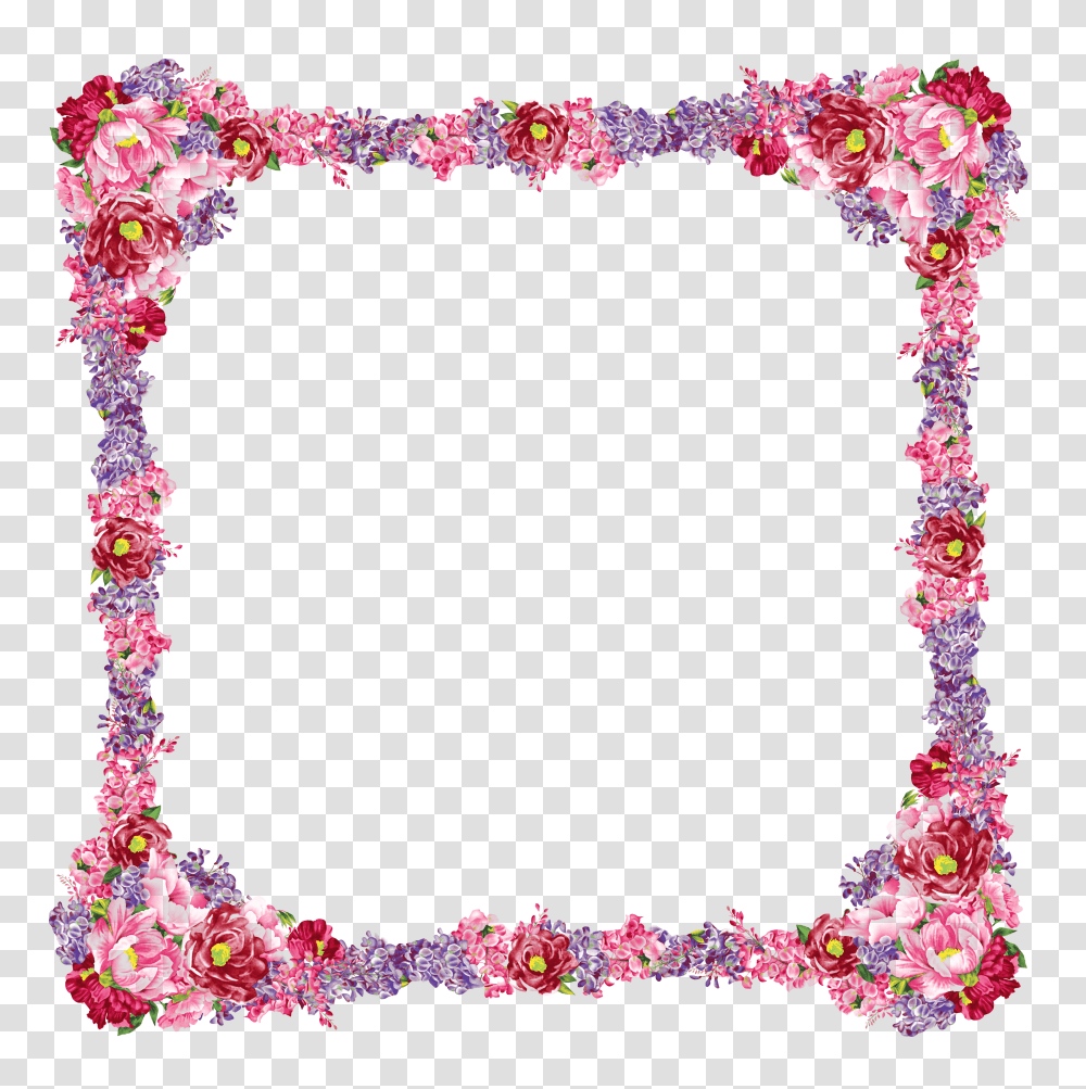 Floral Frame, Flower Transparent Png