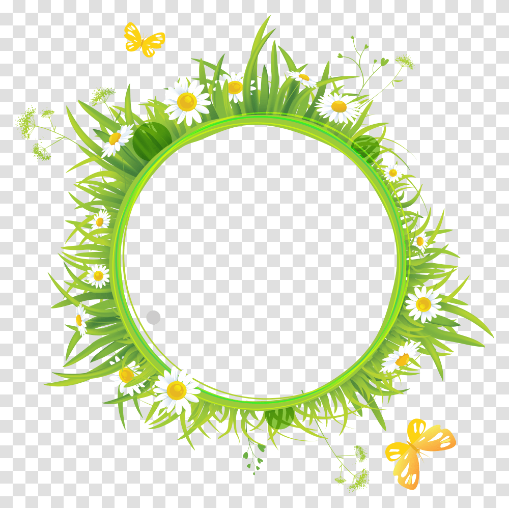 Floral Frame Images Free Download Flower Grass Border, Green, Graphics, Art, Floral Design Transparent Png
