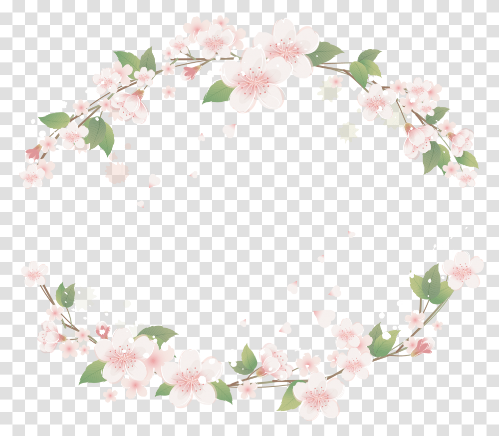 Floral Frame Impatiens, Plant, Flower, Blossom, Cherry Blossom Transparent Png