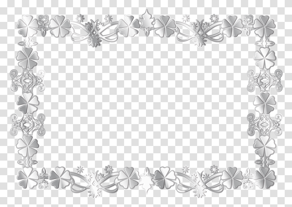 Floral Frame Silver Flower Border, Tiara, Jewelry, Accessories, Accessory Transparent Png