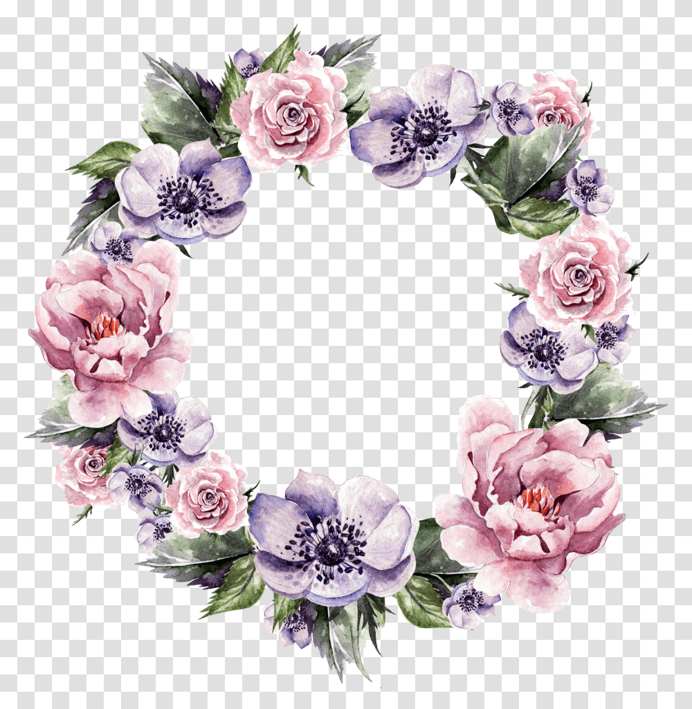 Floral Garland Background Flower Wreath Transparent Png