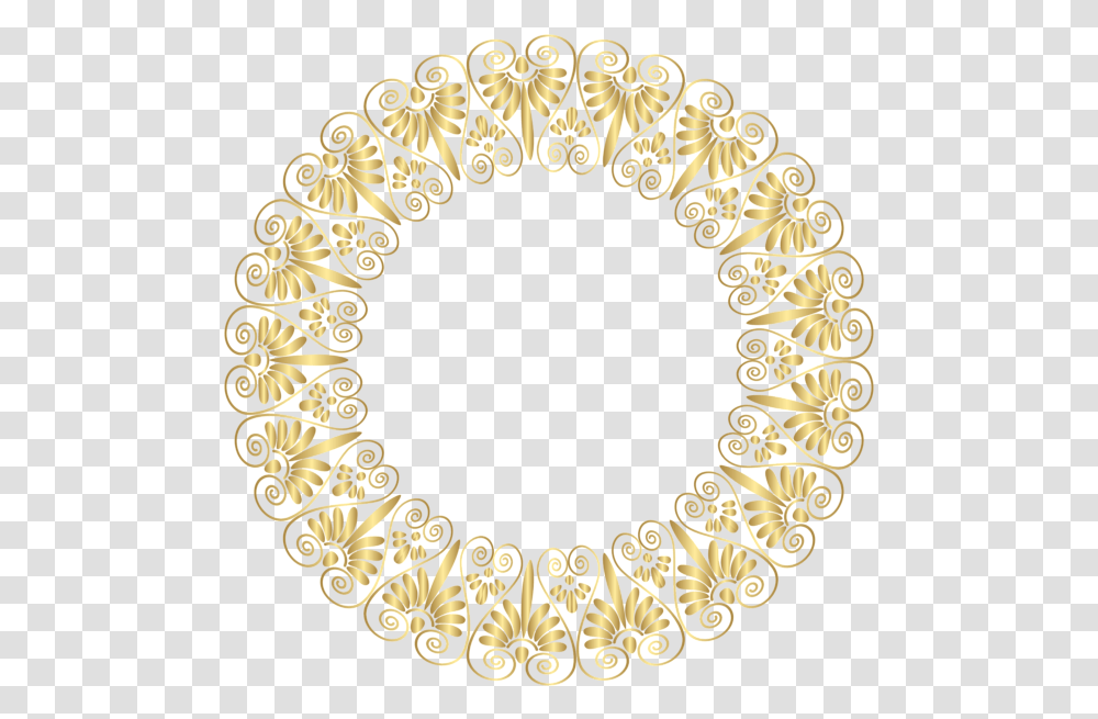 Floral Gold Golden Circle Frame Border Circleframe Deco Fundo Para Convite Dourado, Graphics, Art, Rug, Floral Design Transparent Png