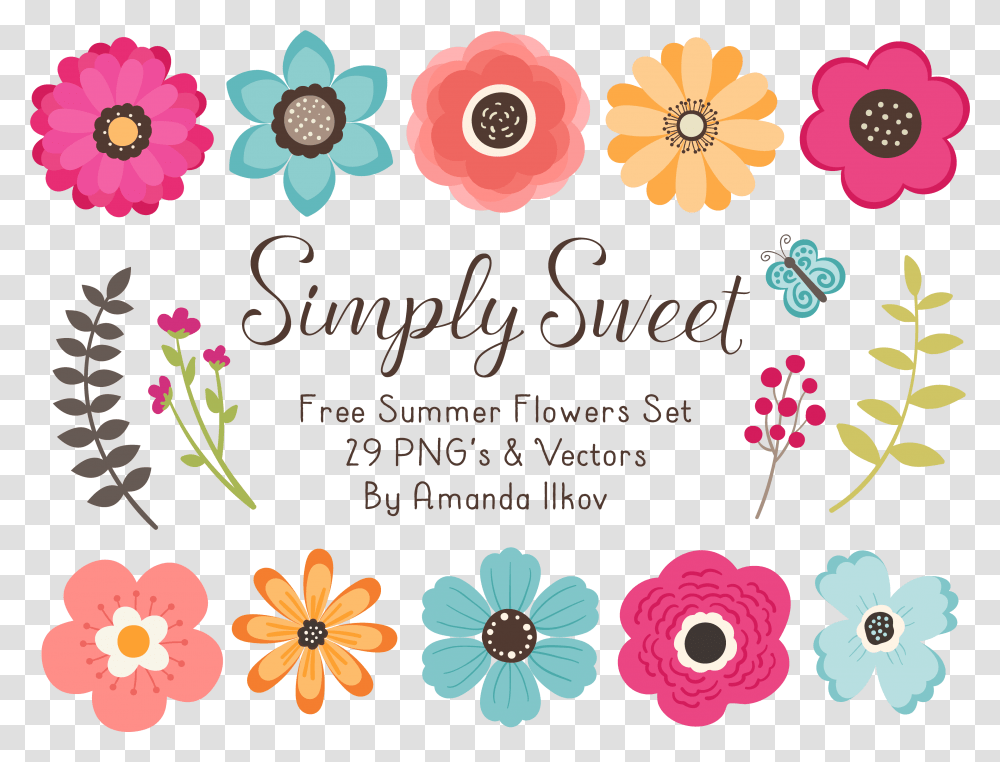 Floral Header Cute Flower Clipart, Floral Design, Pattern, Rug Transparent Png