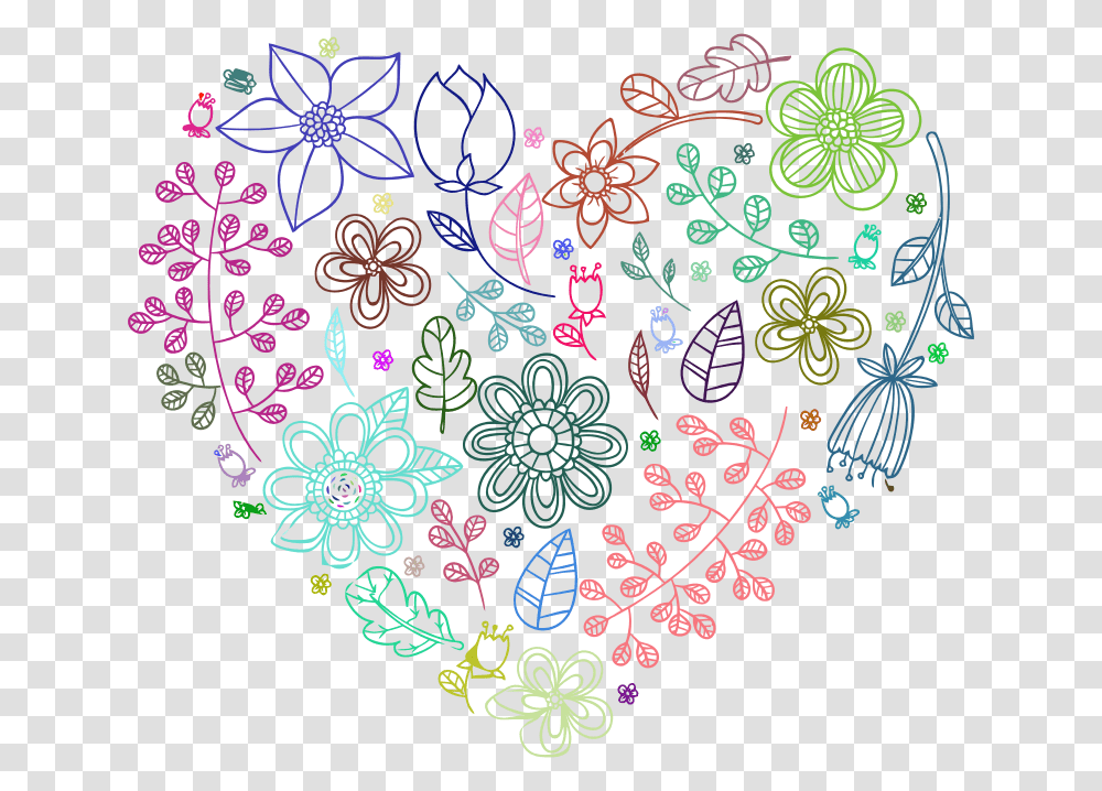 Floral Heart Background, Pattern, Embroidery, Floral Design Transparent Png