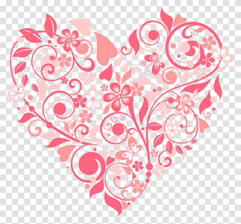 Floral Heart Patern Free Floral Heart Vector, Floral Design, Pattern Transparent Png
