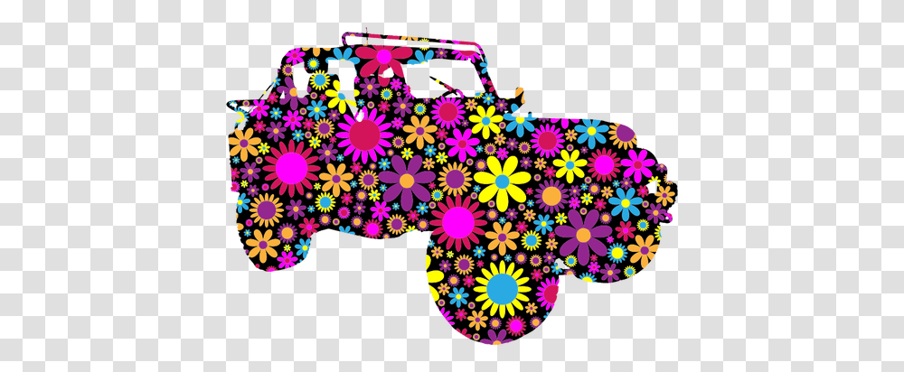Floral Jeep, Pattern, Purple Transparent Png