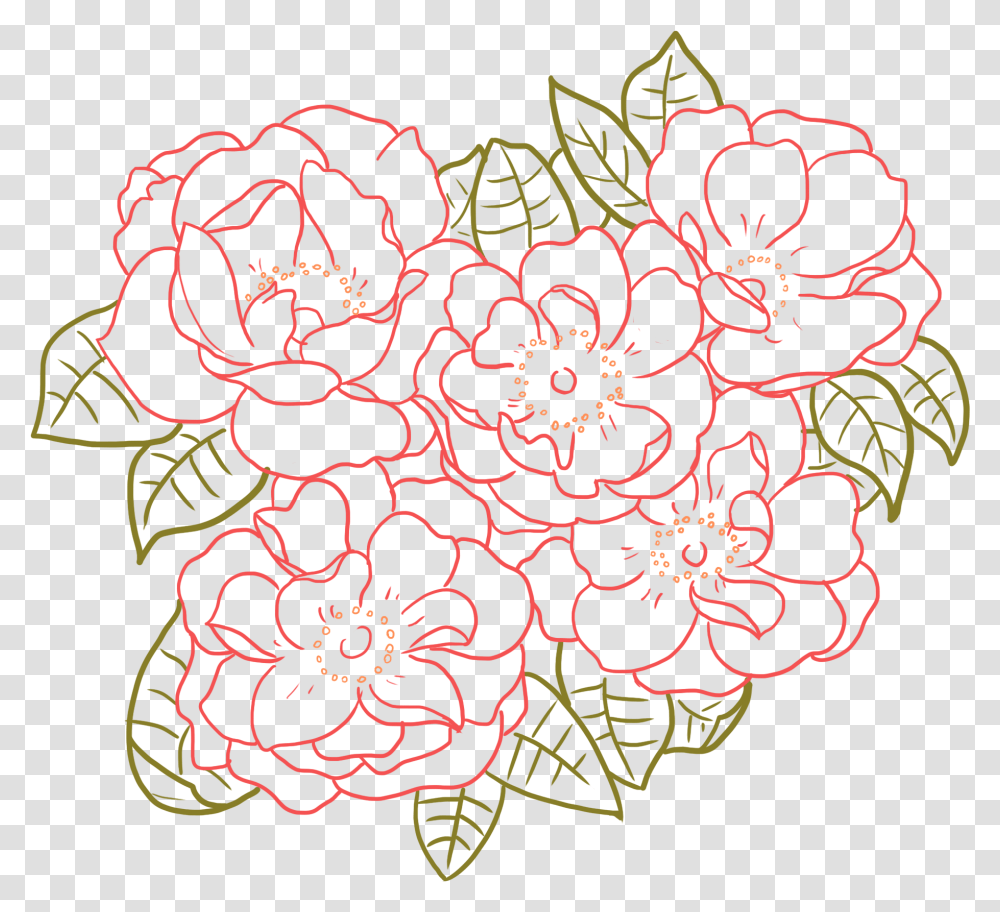 Floral Line Flower, Pattern, Graphics, Art, Rug Transparent Png