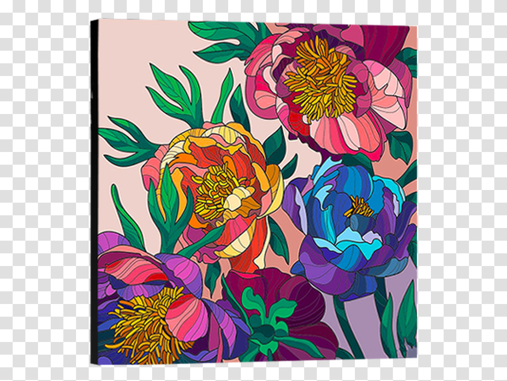 Floral Lines Canvas Art Art, Floral Design, Pattern, Painting Transparent Png