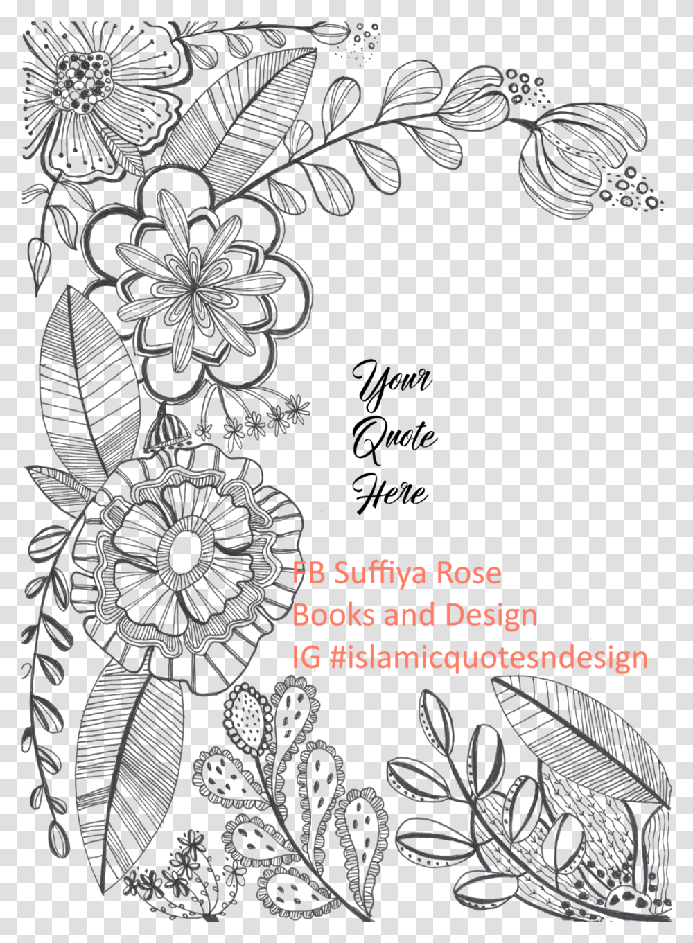 Floral Lines Illustration By Suffiya Rose Books And Line Art, Lace, Floral Design, Pattern Transparent Png